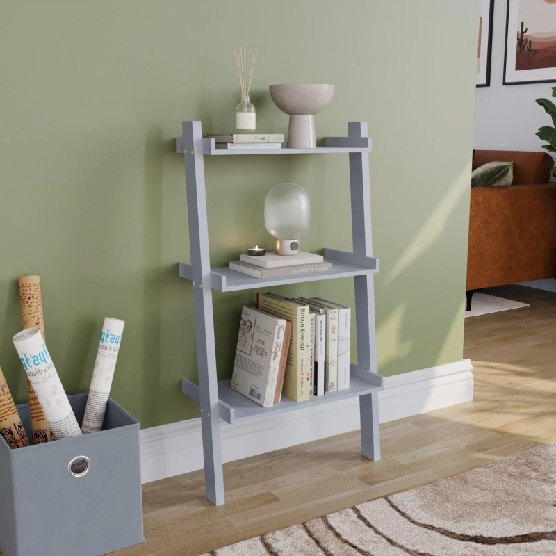 Image of Lassic Vida Designs York 3 Tier Ladder Bookcase Grey unisex 3 Tier