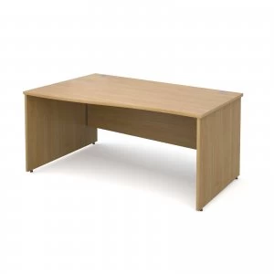 Image of Maestro 25 PL Left Hand Wave Desk 1600mm - OAK Panel Leg Design
