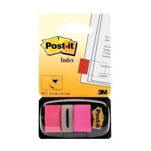 Image of Post it 25mm Index Flags Bright Pink 12 x 50 Flags 680 21