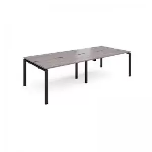 Image of Adapt double back to back desks 2800mm x 1200mm - Black frame and grey