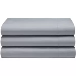 Image of Belledorm - Cotton Sateen 1000 Thread Count Flat Sheet (Double) (Platinum) - Platinum