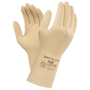 Image of 87-600 Duzmor Plus Natural Rubber Latex Gloves - Size 7.5-8