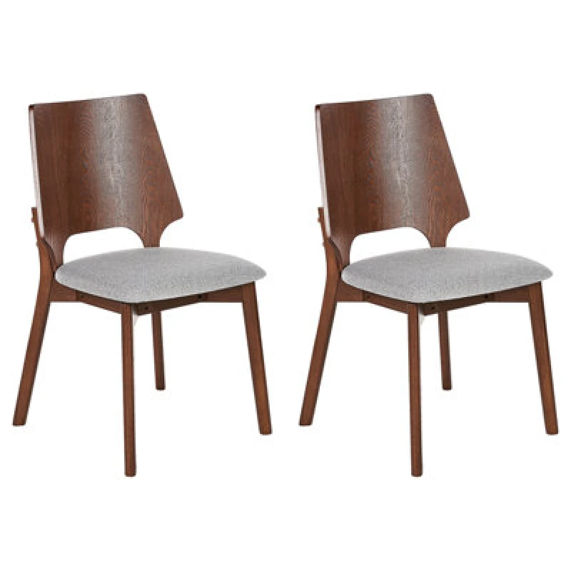 Image of Beliani Set Of 2 Dining Chairs Abee Brown/ Grey