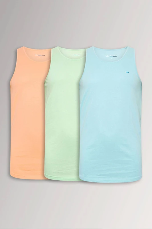Image of BadRhino BadRhino Men Mens 3 Pack Vests in Light Blue Size: X-Large Light Blue 1XL Male 5063111989676