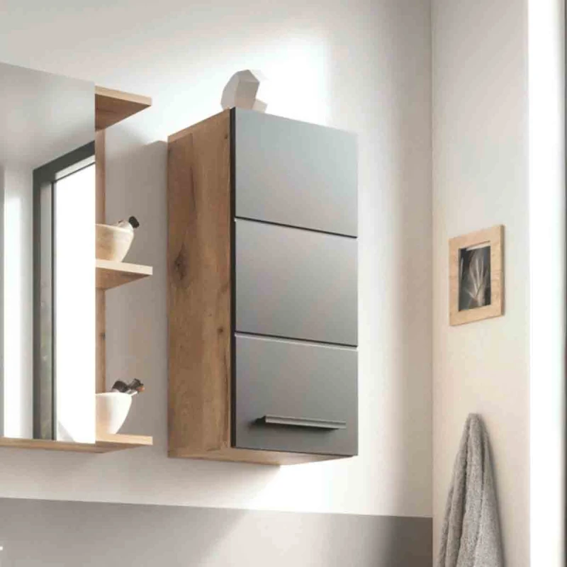 Image of SO'HOME Vera Wall Cabinet Black/Natural ONE SIZE
