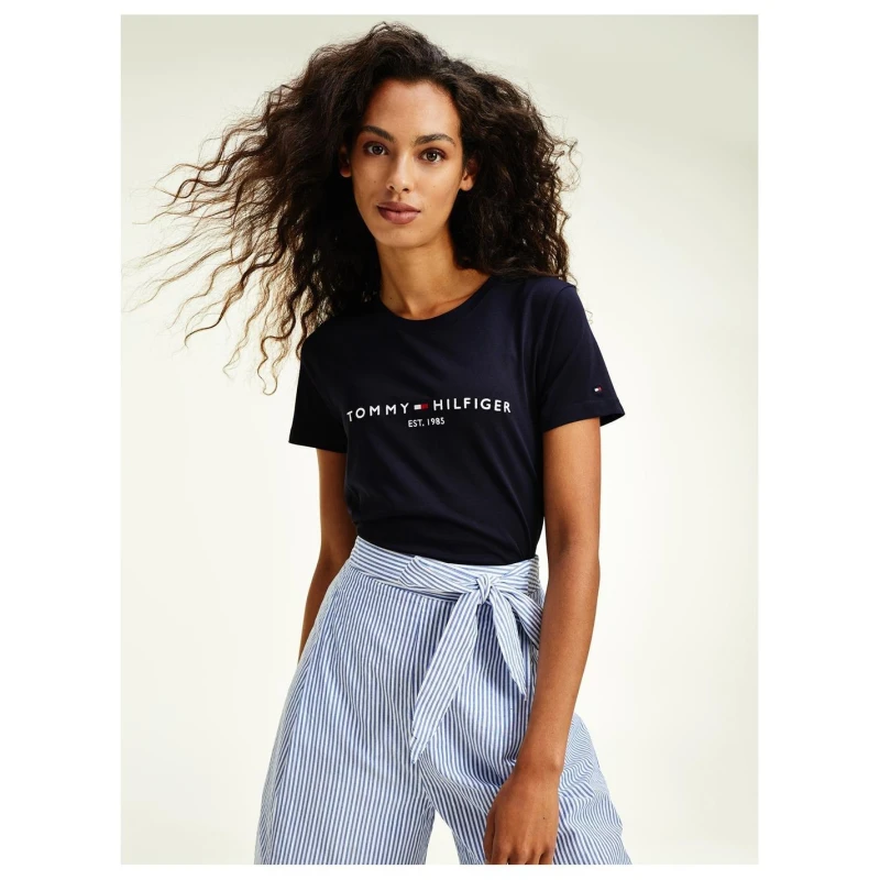 Image of Tommy Hilfiger Crew Neck T Shirt Navy Female M SC22702