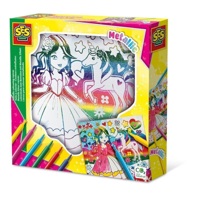 Image of SES Creative Metallic Colouring Canvas, 3 Years and Above (01150) Multi