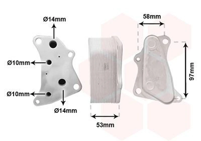 Image of VAN WEZEL Engine oil cooler VAN WEZEL 37013731