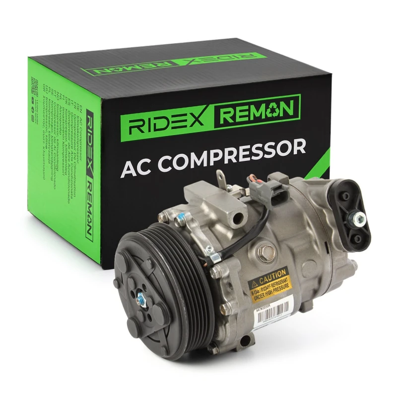 Image of RIDEX REMAN 447K0220R AC Compressor PAG 46, Refrigerant: R134a, with gaskets/seals Compressor,air conditioning (447)