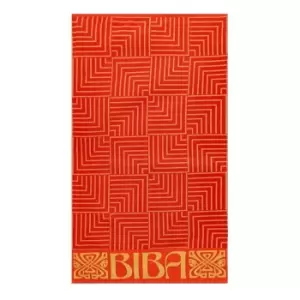 image of Biba Geometric Beach Towel - Orange