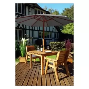 Image of Charles Taylor - Two Seater Square Table Set with Cushions - W220 x D100 x H98 - Fully Assembled - Grey