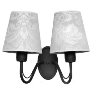 image of Malbo Candle Wall Lamp Black, Grey 32cm