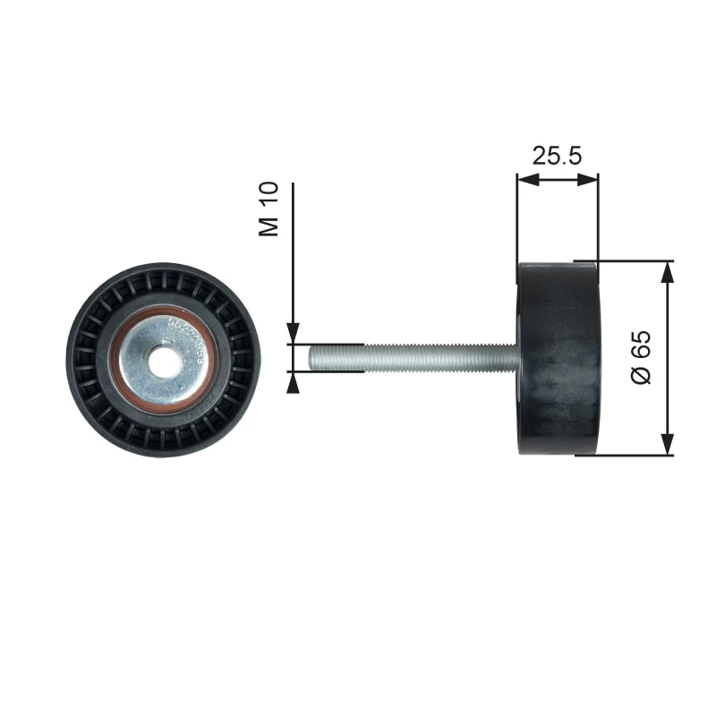 Image of GATES Deflection / guide pulley, V-ribbed belt GATES T36772