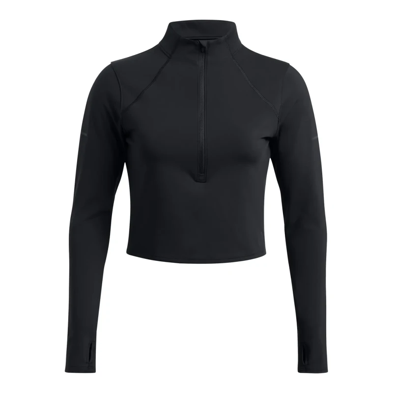 Image of Womens 1/2 zip knitted sweatshirt Under Armour Launch Elite Noir Female L