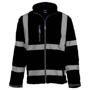 image of Yoko Mens Hi-Vis Sofshell Jacket (4XL) (Black)