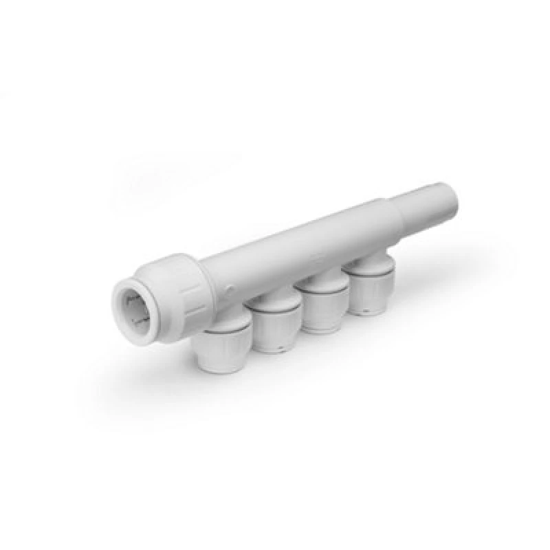 Image of JG Speedfit John Guest Speedfit 22mm X 15mm 4 Port Manifold With Stem Pem582215Cw