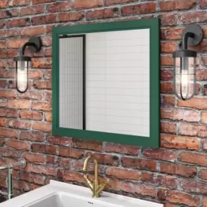 image of Rectangular Green Bathroom Mirror 750 x 700mm - Camden