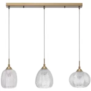 image of Netlighting Merano Etobicoke 3 Light Bar Pendant Ceiling Light Clear Glass, Sati