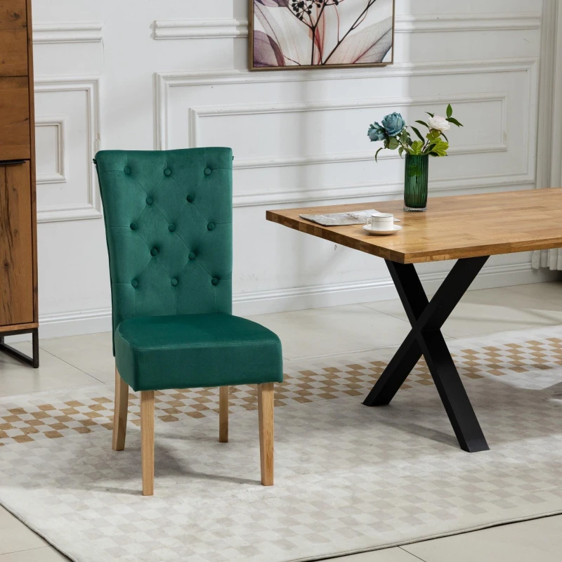 Image of Artemis Home Pienza Velvet Dining Chairs - Set of 2 in Green Green Unisex