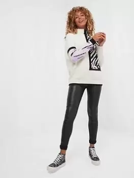 Image of Joe Browns Ladies Animal Block Jumper - White, Size 18, Women