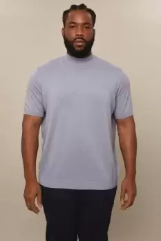 Image of Plus Blue Knitted Turtle Neck T-Shirt
