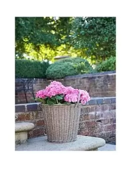 image of Ivyline Polyrattan Natural Lined Basket / Planter - 40Cm