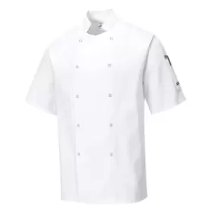 Image of Portwest Cumbria Short Sleeve Chefs Jacket White 3XL