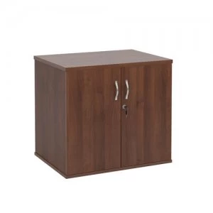 Image of Deluxe double door desk high cupboard 600mm deep - walnut