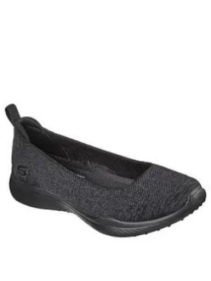 Image of Skechers Microburst 2.0 Circular Knit Skimmer Ballerinas, Black, Size 4, Women