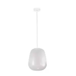 Smoky Dome Pendant Ceiling Light White, 26cm, 1x E27