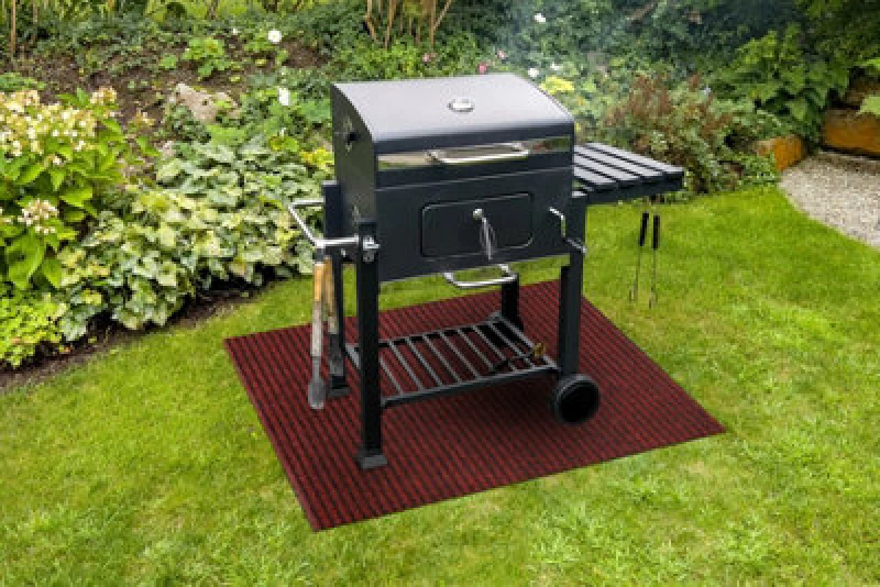 Image of RUGSX Protective grill mat gin 3086 for the terrace, outdoor - red red 80x120cm @234157