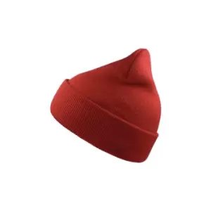 Image of Atlantis Wind Double Skin Beanie With Turn Up (One Size) (Off Red)