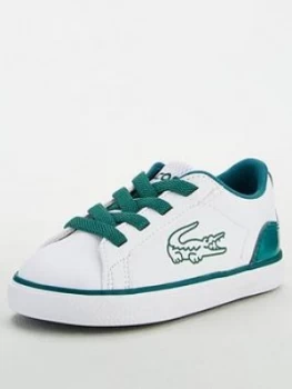 Image of Lacoste Infant Boys Lerond 120 Lace Up Trainer - White/Green