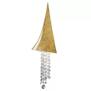 Image of Fonte Di Luce LED Dimmable Glass & Crystal Wall Lamp Gold Leaf