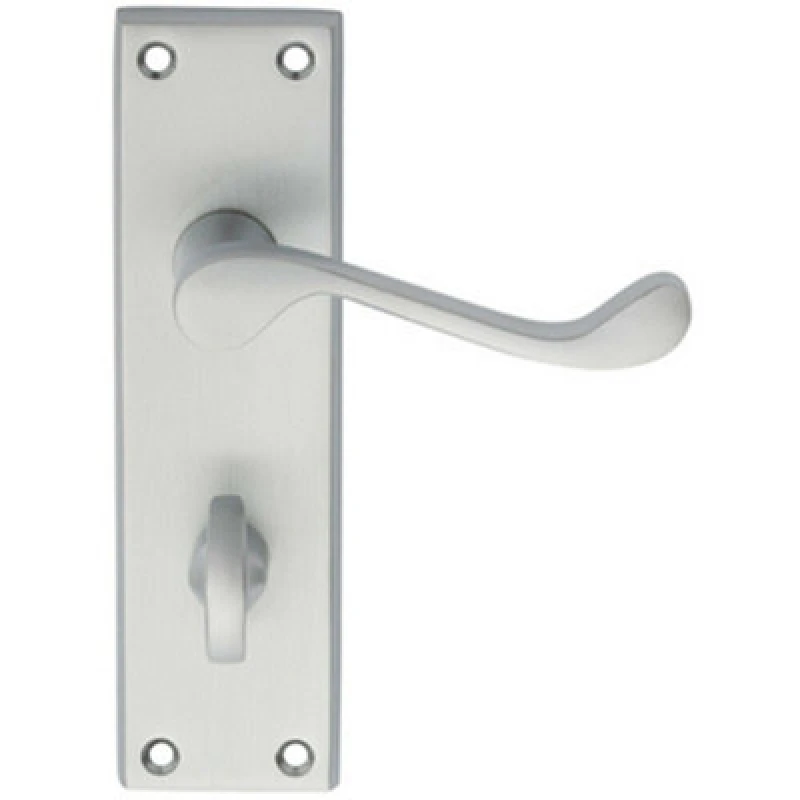 Image of Loops PAIR Victorian Scroll Handle on Bathroom Backplate 150 x 43mm Satin Chrome Multi