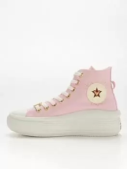 image of Converse Chuck Taylor All Star Move Hi-Tops - Pink, Size 4, Women