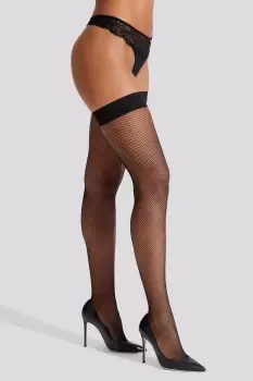Image of Micro Fishnet Seamed Hold Ups