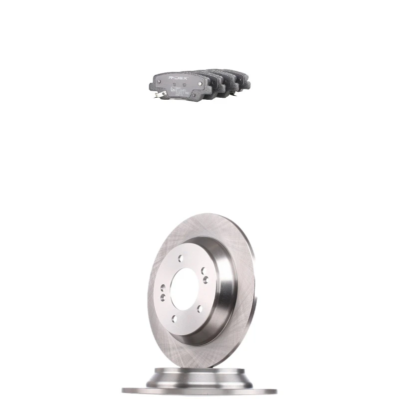 Image of RIDEX 3405B3521 Brake disc and pads set Rear Axle, Brake Disc Type: Solid Brake Set,disc brakes (3405)
