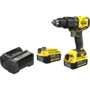 image of Stanley FatMax V20 18V Cordless Brushless Combi Drill 2 x 4.0Ah Plastic