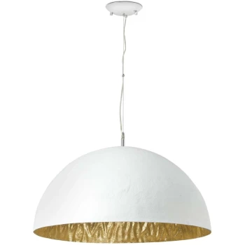 Faro Magma-Q - 3 Light Dome Ceiling Pendant White, Gold, E27