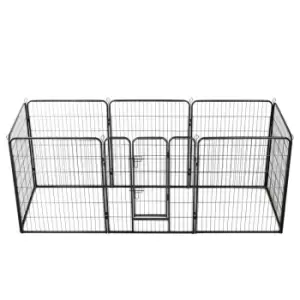 Vidaxl Dog Playpen 8 Panels Steel 80X100 Cm Black