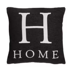 image of "Home" Black Filled Cushion 45x45cm