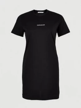 Image of Calvin Klein Jeans Plus Mesh Tape T-Shirt Dress - Black