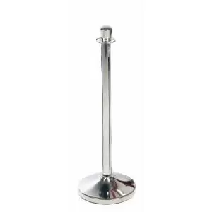 Image of Obex Barriers Stainless Steel Top Hat Head Post with Red Rope