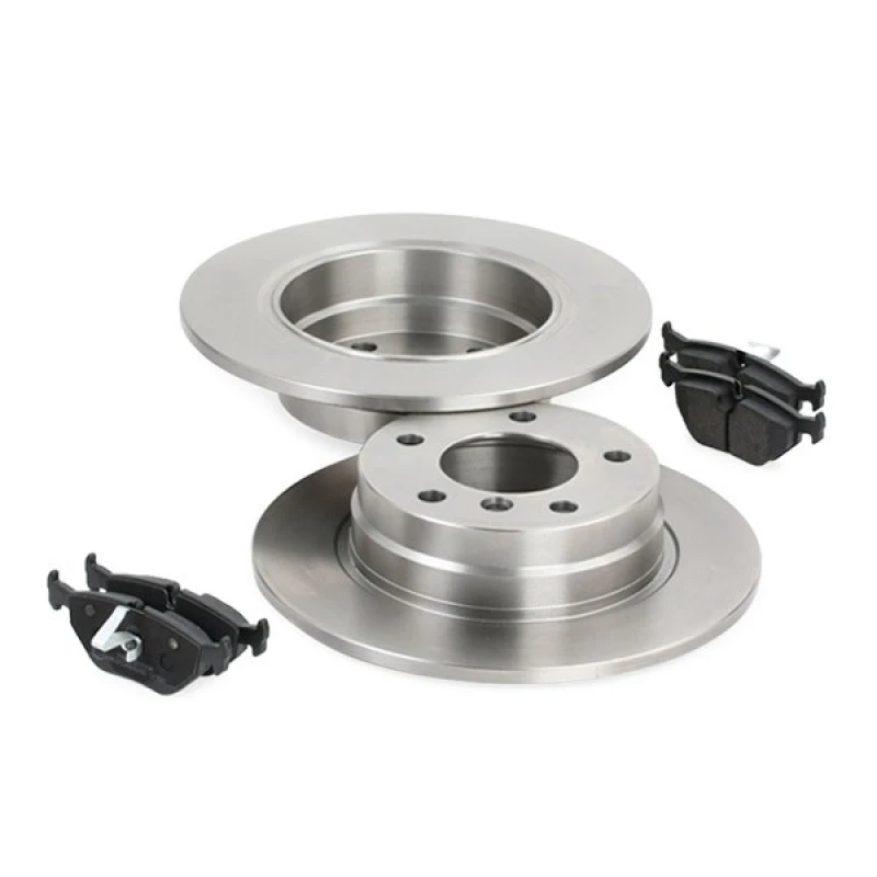 Image of RIDEX 3405B0395 Brake disc and pads set Rear Axle, Brake Disc Type: Solid, incl. wear warning contact Brake Set,disc brakes (3405)