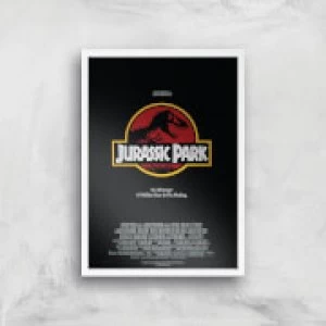 image of Jurassic Park Giclee Art Print - A2 - White Frame