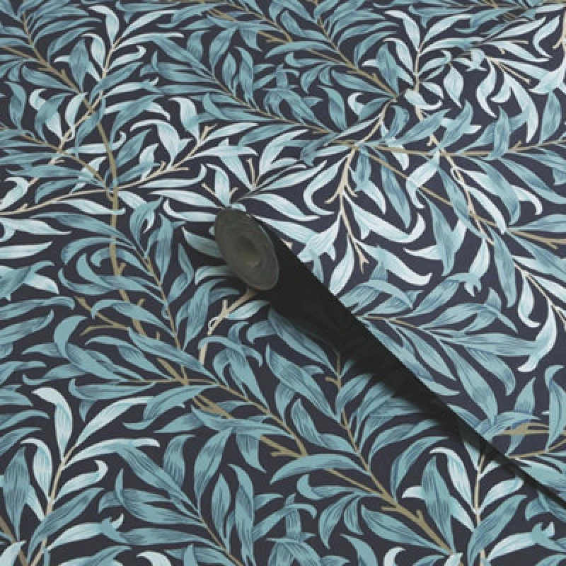 Image of William Morris Gallery Collection Deep Blues Willow Bough Smooth Wallpaper