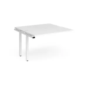 Image of Bench Desk Add On Rectangular Desk 1200mm With Sliding Tops White Tops With White Frames 1200mm Depth Adapt