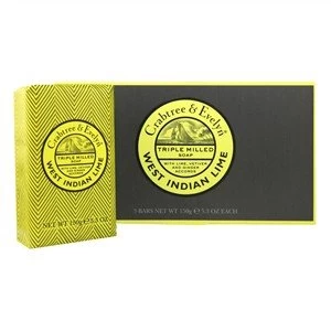 image of Crabtree & Evelyn West Indian Lime Triple Milled Soap 3x150g