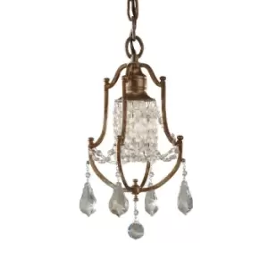 image of 1 Bulb Ceiling Pendant Light Fitting Oxidized Bronze LED E27 60W Bulb